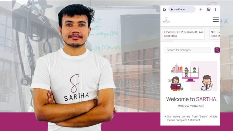 Sartha.in : Revolutionizing Mentorship, NEET Counselling, and College Information for Aspiring Medical Students – Founded by Jayesh Ghanchi