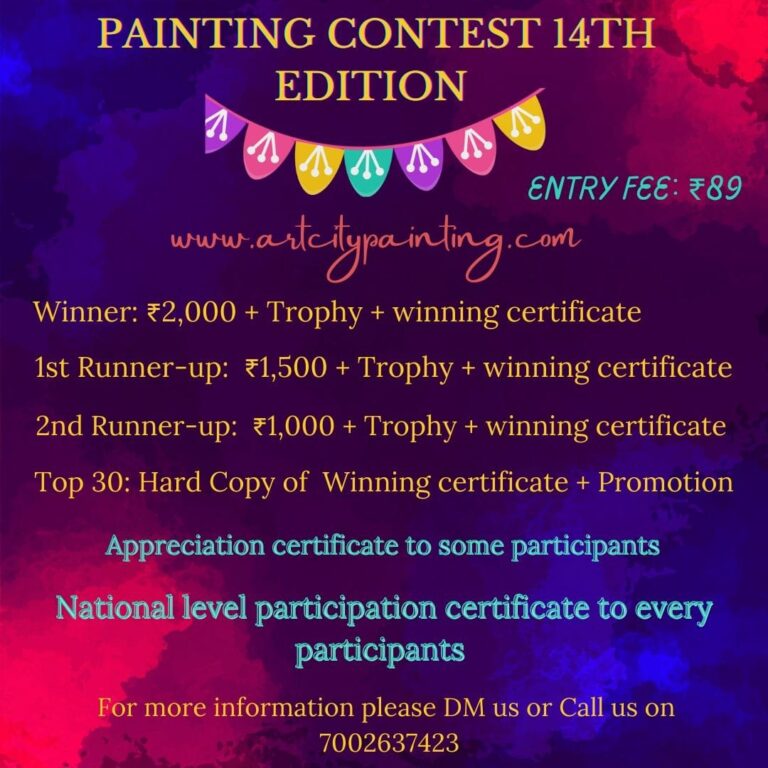 Join us for the 14th Edition of our Online Painting Contest on Instagram! Unleash your creativity and showcase your artistic talent to a global audience.