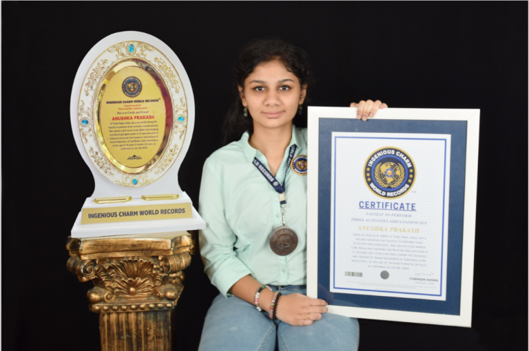 Chennai’s Prodigy Anushka Prakash Shatters Ingenious Charm World Record with Unprecedented Multitasking